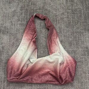 Shimmer Ombre Halter crop top in Rose Gold and Cream